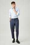 Burton Relaxed Tapered Fit Blue Bi-stretch Suit Trousers thumbnail 1