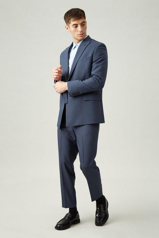 Burton Relaxed Tapered Fit Blue Bi-stretch Suit Trousers 2