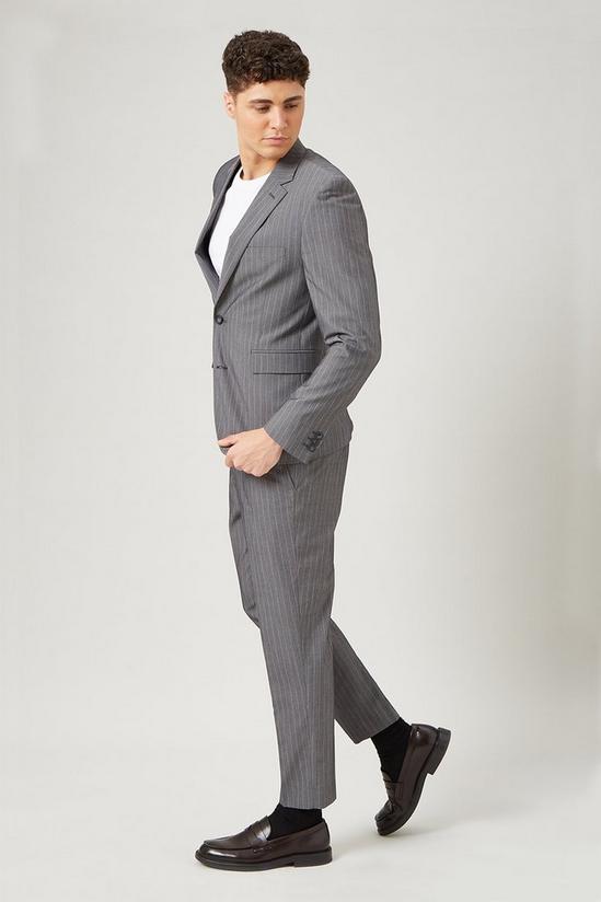 Burton Grey Stripe Skinny Fit Suit Jacket 2