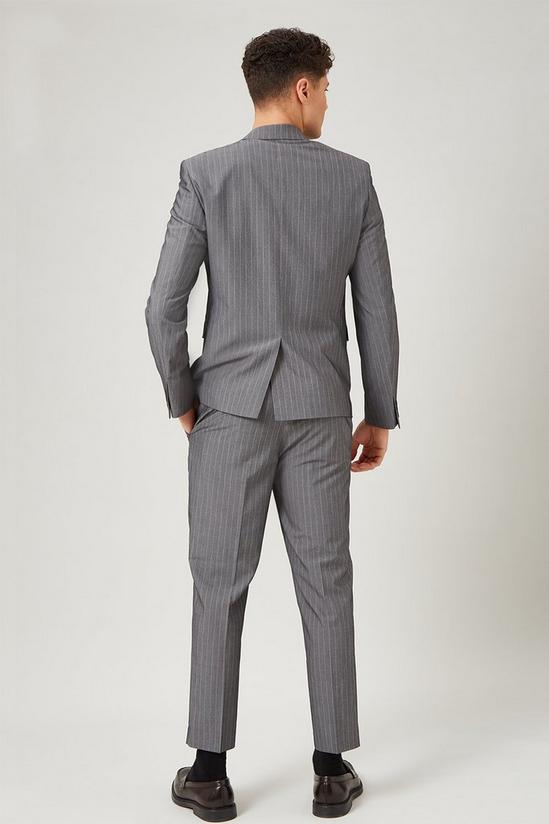 Burton Grey Stripe Skinny Fit Suit Jacket 3