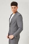 Burton Grey Stripe Skinny Fit Suit Jacket thumbnail 4