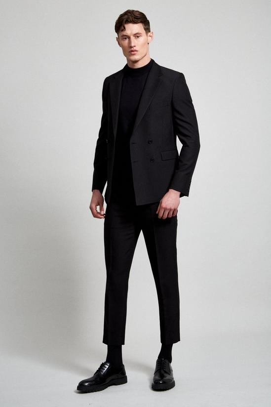 Burton Black Super Skinny Bi-stretch Double Breasted Suit Jacket 2