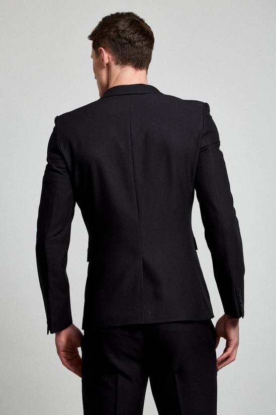 Burton Black Super Skinny Bi-stretch Double Breasted Suit Jacket 3
