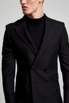 Burton Black Super Skinny Bi-stretch Double Breasted Suit Jacket thumbnail 5