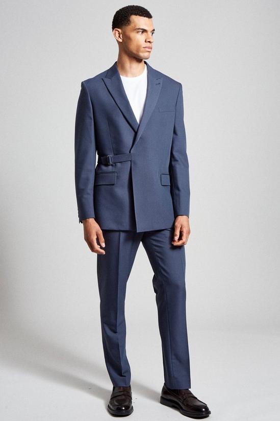 Burton Slim Fit Blue Bi-stretch Suit Trousers 1