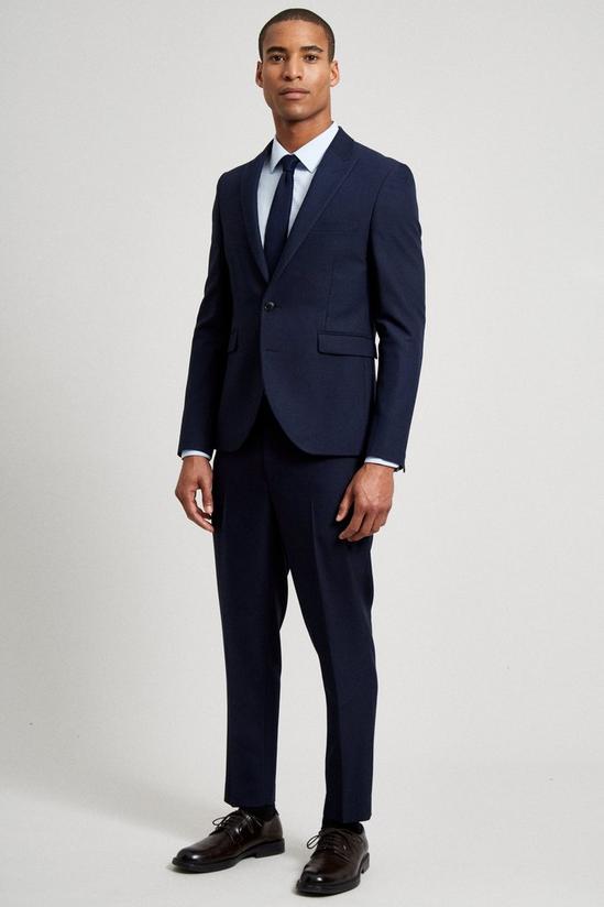 Burton Skinny Crop Fit Navy Bi-stretch Suit Trouser 1