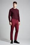 Burton Skinny Fit Crop Burgundy Bi-stretch Suit Trousers thumbnail 1