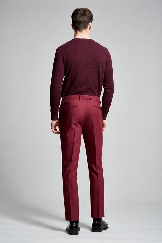 Burton Skinny Fit Crop Burgundy Bi-stretch Suit Trousers 3