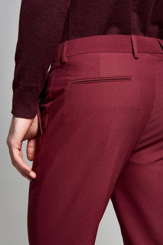 Burton Skinny Fit Crop Burgundy Bi-stretch Suit Trousers 4