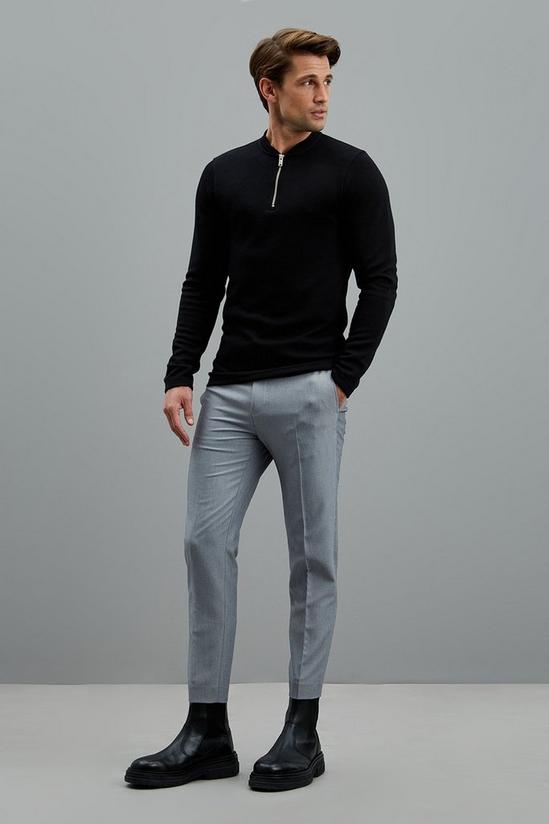 Burton Super Skinny Fit Grey Bi-stretch Crop Suit Trousers 1