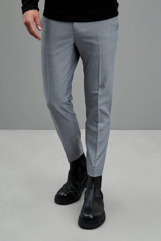 Burton Super Skinny Fit Grey Bi-stretch Crop Suit Trousers 5