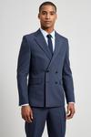 Burton Blue Skinny Bi-stretch Double Breasted Suit Jacket thumbnail 1