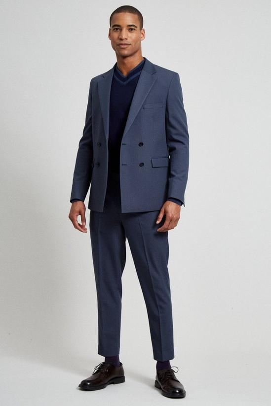 Burton Blue Skinny Bi-stretch Double Breasted Suit Jacket 2