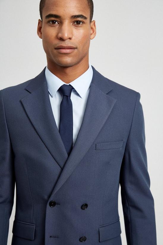 Burton Blue Skinny Bi-stretch Double Breasted Suit Jacket 4
