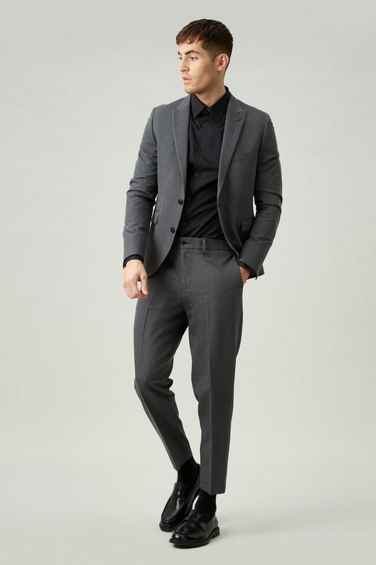 Burton Relaxed Tapered Fit Grey Bi-stretch Suit Trouser 1