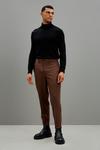 Burton Relaxed Tapered Fit Brown Bi-stretch Suit Trousers thumbnail 1