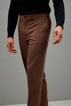 Burton Relaxed Tapered Fit Brown Bi-stretch Suit Trousers thumbnail 4