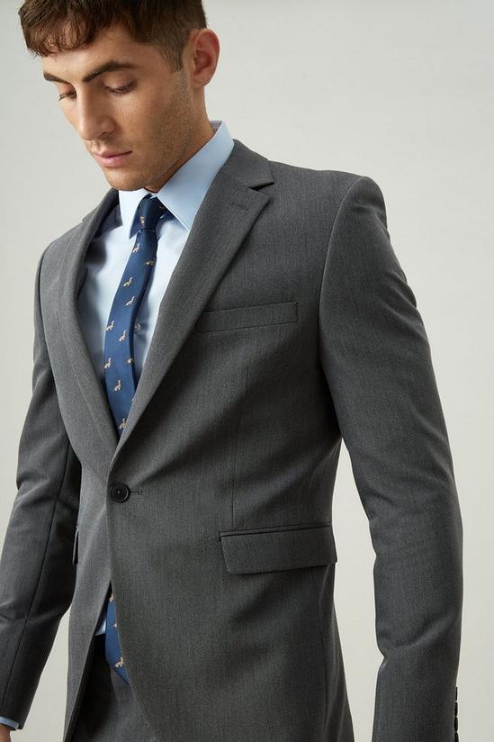 Burton Super Skinny Fit Charcoal Bi-Stretch Suit Jacket 4