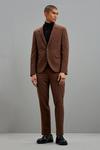Burton Super Skinny Fit Brown Bi-stretch Suit Jacket thumbnail 1