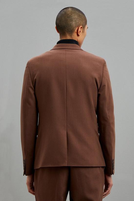 Burton Super Skinny Fit Brown Bi-stretch Suit Jacket 3