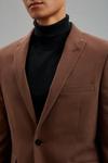 Burton Super Skinny Fit Brown Bi-stretch Suit Jacket thumbnail 5