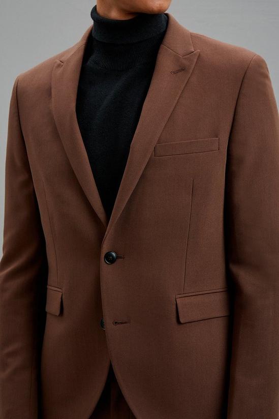 Burton Super Skinny Fit Brown Bi-stretch Suit Jacket 6