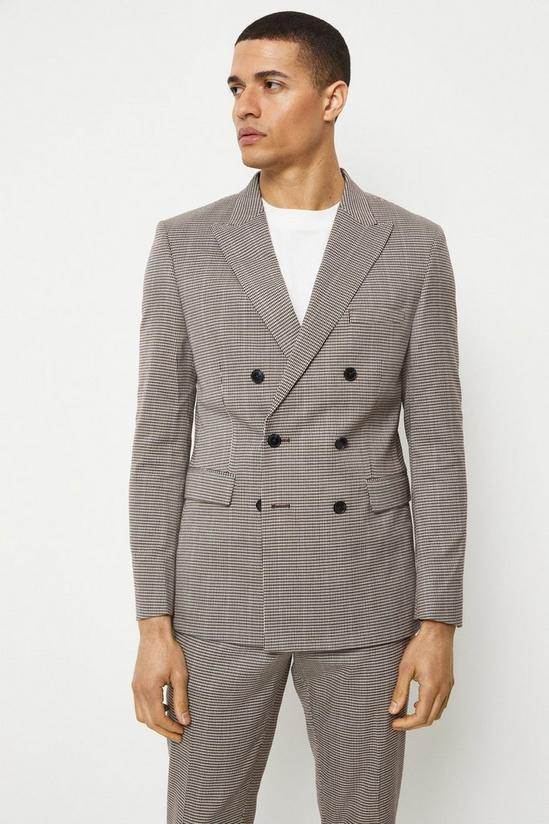Burton Slim Fit Multi Coloured Dogtooth Suit Jacket 2