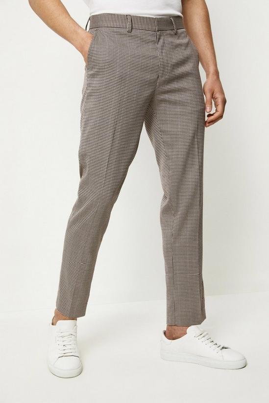 Burton Tapered Fit Multi Dogtooth Elasticated Waistband Suit Trousers 2