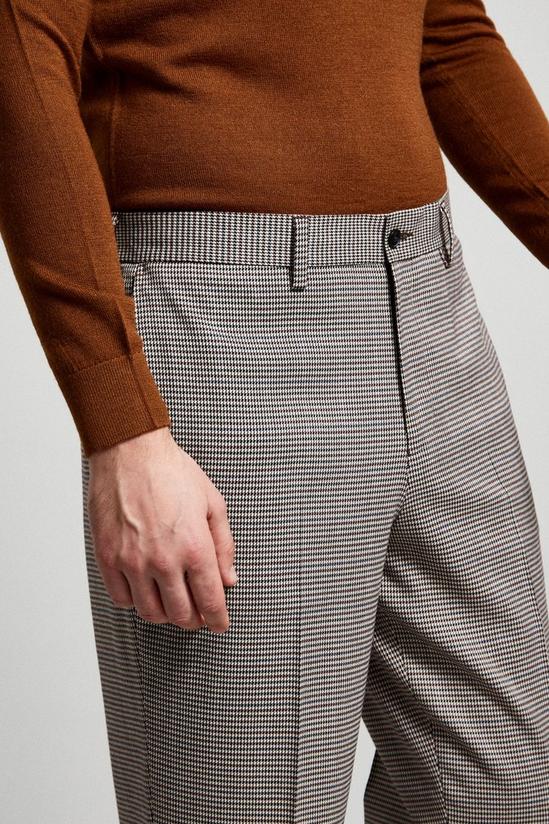 Burton Tapered Fit Multi Dogtooth Elasticated Waistband Suit Trousers 5