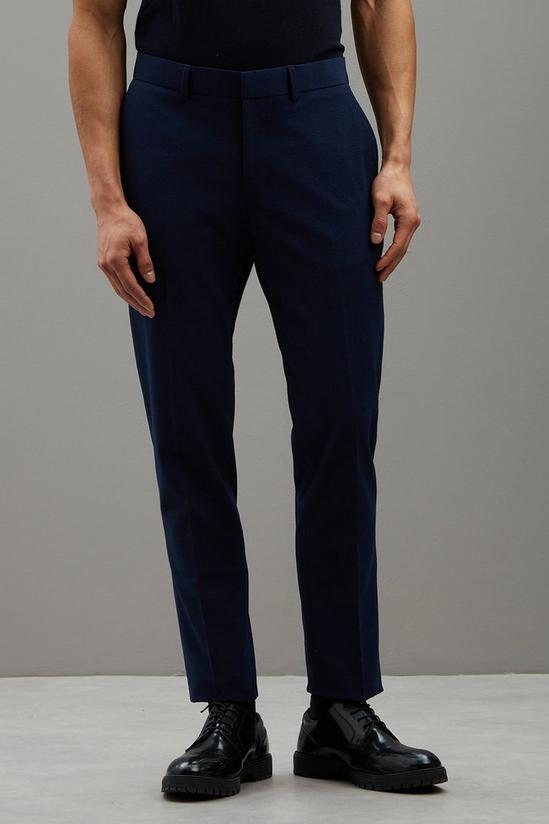 Burton Slim Fit Navy Seersucker Trouser 1