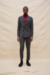 Burton 1904 Tapered Fit Charcoal Mini Check Suit Trousers thumbnail 2