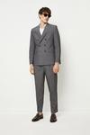 Burton Slim Fit Grey Stripe Double Breasted Suit Jacket thumbnail 2