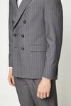 Burton Slim Fit Grey Stripe Double Breasted Suit Jacket thumbnail 6