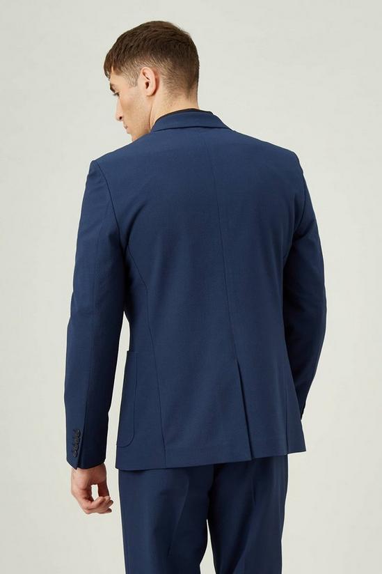Burton Slim Fit Navy Seersucker Suit Jacket 3