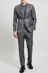 Burton Premium Grey Semi Plain Wool Suit Jacket thumbnail 1