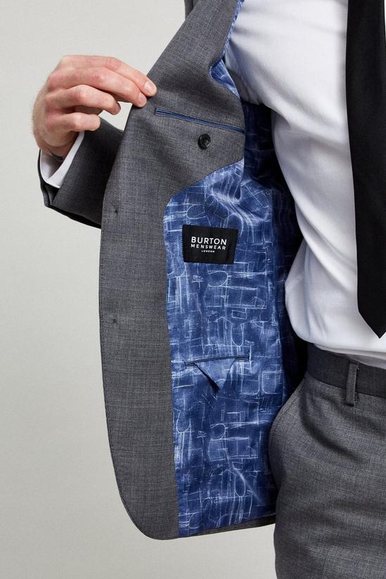 Burton Premium Grey Semi Plain Wool Suit Jacket 5