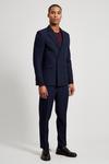 Burton Skinny Fit Navy Double Breasted Bi-Stretch Suit Jacket thumbnail 2