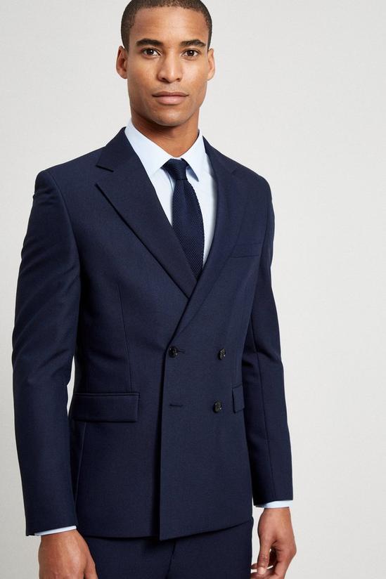 Burton Skinny Fit Navy Double Breasted Bi-Stretch Suit Jacket 5