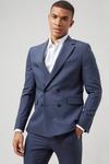 Burton Super Skinny Fit Blue Double Breasted Suit Jacket thumbnail 1