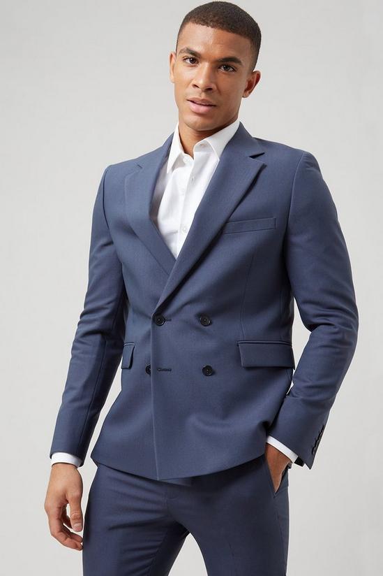 Burton Super Skinny Fit Blue Double Breasted Suit Jacket 1