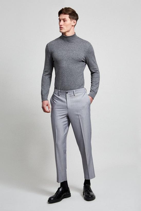 Burton Relaxed Tapered Fit Grey Bi-stretch Suit Trousers 1