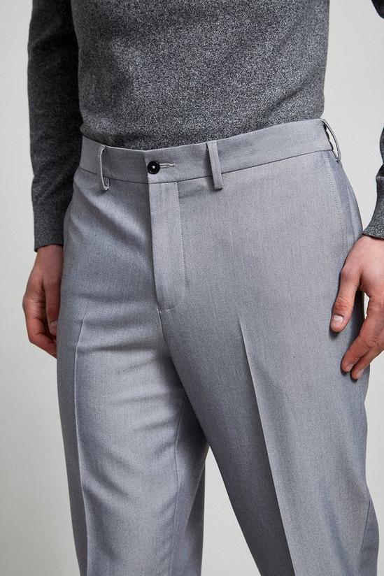 Burton Relaxed Tapered Fit Grey Bi-stretch Suit Trousers 4