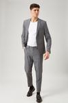 Burton Stripe Skinny Fit Grey Crop Suit Trousers thumbnail 1