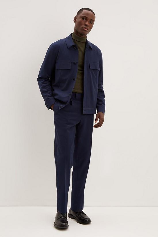 Burton Slim Tapered Fit Navy Seersucker Suit Trousers 1