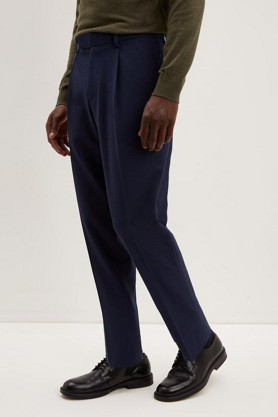 Burton Slim Tapered Fit Navy Seersucker Suit Trousers 4