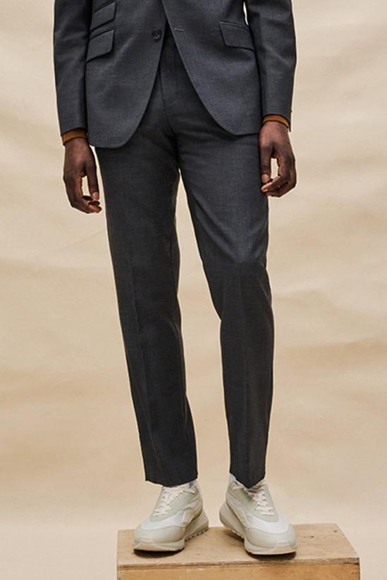 Burton 1904 Slim Fit Grey Pindot Wool Suit Trousers 3