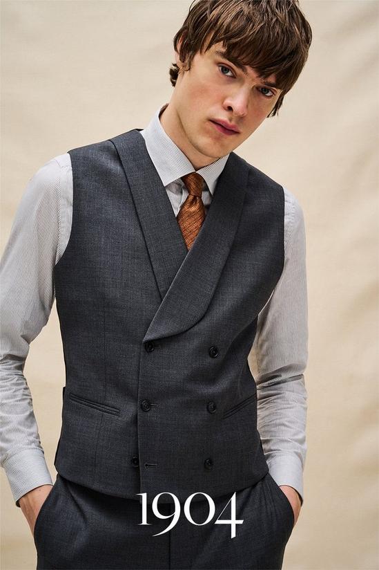 Burton 1904 Tailored Fit Grey Pindot Wool Waistcoat 1