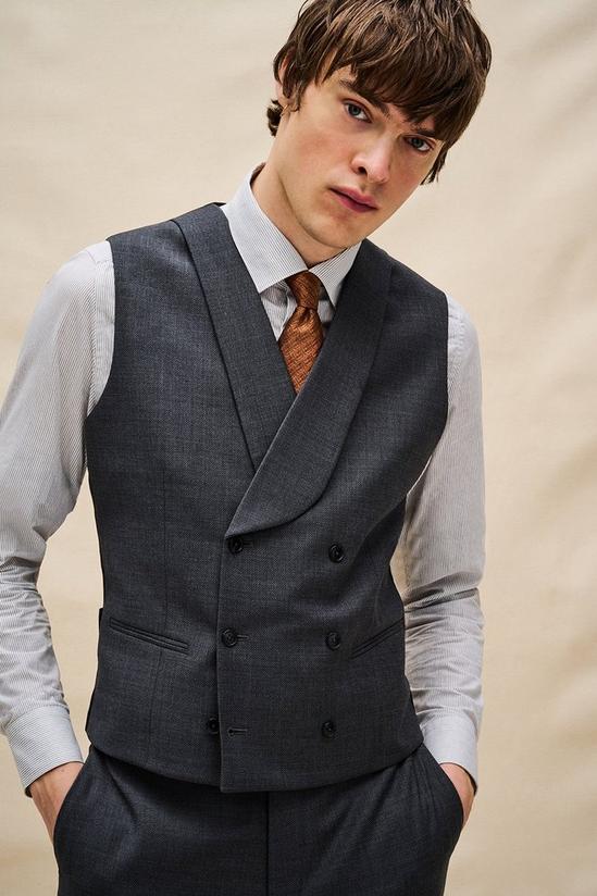Burton 1904 Slim Fit Grey Pindot Wool Waistcoat 3