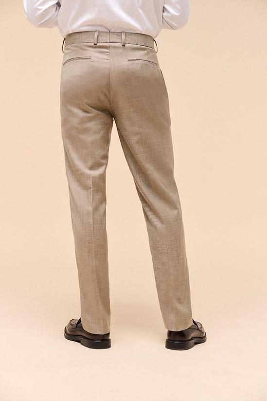 Burton Slim Fit Camel Textured Suit Trousers 3