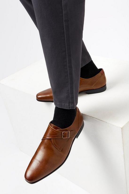 Burton Tan Leather Monk Shoes 1